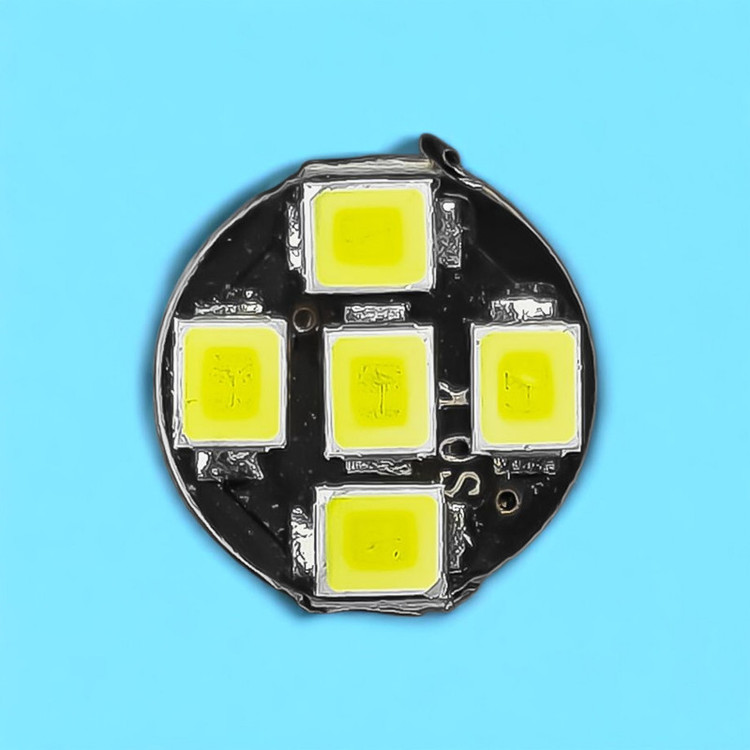 لامپ کوچک چراغ جلو خودرو تک حالته بست یدک مدل ۵ تایی یخی کد SMD پایه تک کنتاک مناسب برای وانت نیسان بسته ۲ عددی